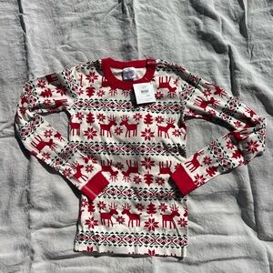 Kids Holiday Long John Pajama shirt only, dear deer sz 14